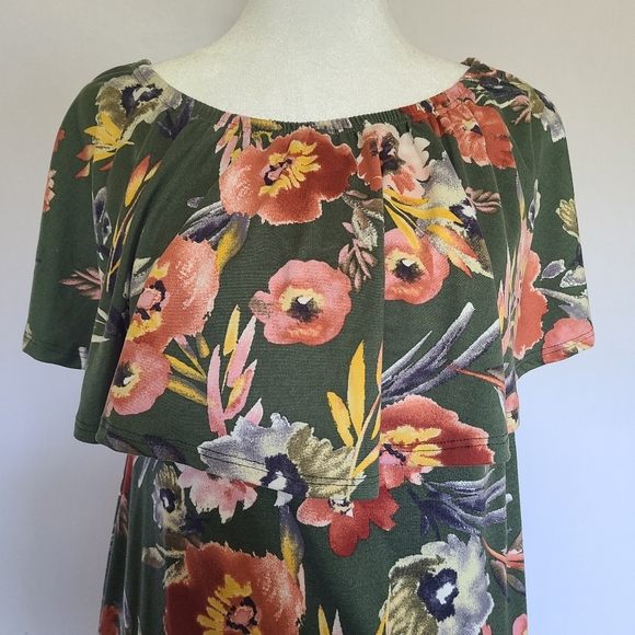 Mother Bee Maturnity Off The Shoulder Midi Dress Size Medium - Picture 4 of 7